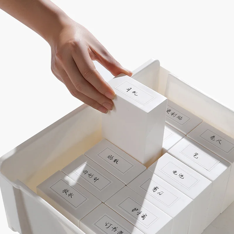 Simple Medicine Storage Box Flip Label Classification Storage Boxes Household Small Items Sorting Box Drawer Divider Organizer