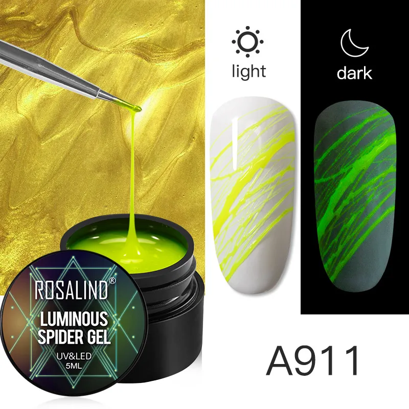 

ROSALIND 5ML Spider Gel Luminous Effect Gel Polish Hybrid Varnishes For Manicure Nail Art Design Painting Nail Gel Polish