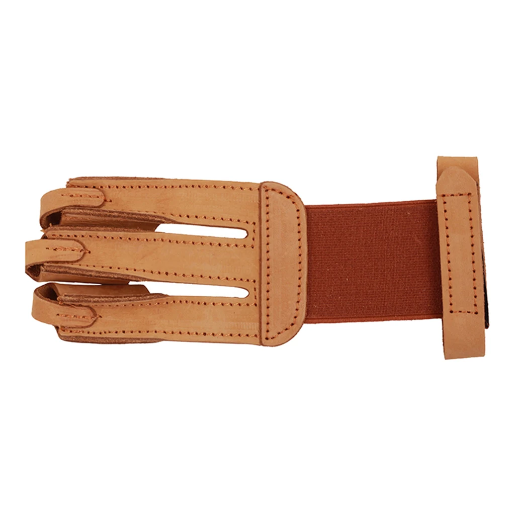 Single Archery 3 Finger Glove Protection Gear Leather Finger Guard Protector