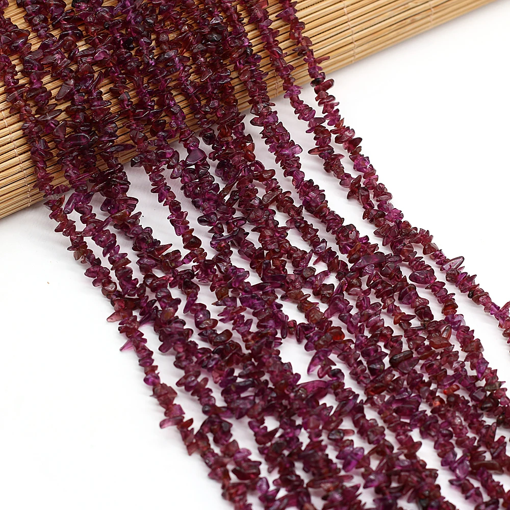 Natural Strawberry Quartzs Beads Irregular Freeform Chip Gravel Beads for Making Jewelry Necklace Size 3x5-4x6mm Length 40cm