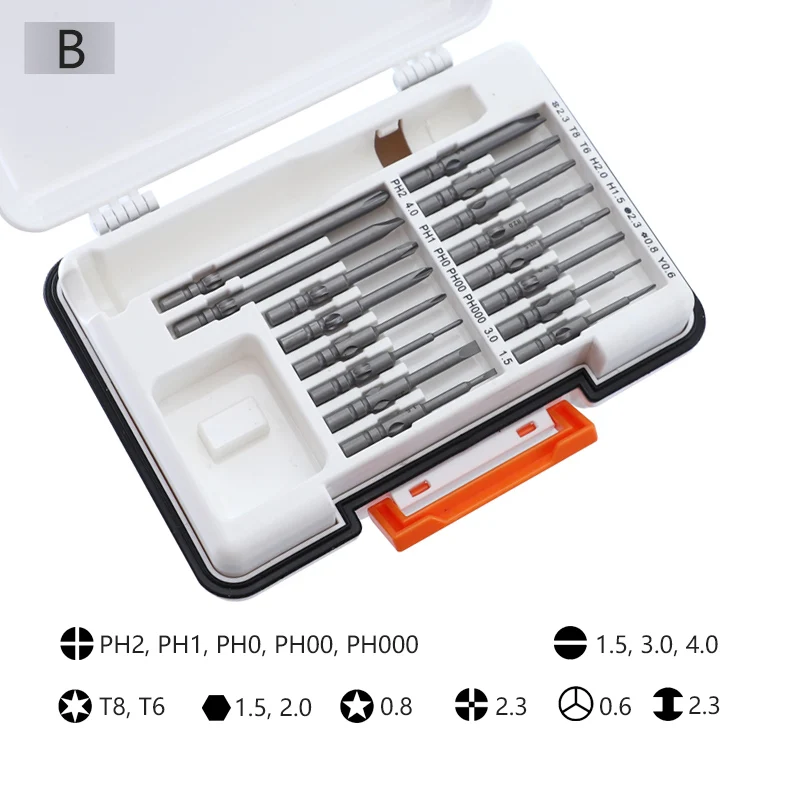 Juego de destornilladores de precisión, Mini destornillador de CR-V para teléfonos/ordenador/electrónica/portátiles, 18 Uds./31 Uds./47 Uds.