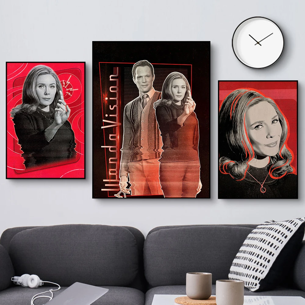 Marvel Superhero Scarlet Witch Wanda Vision Popular TV Series Prints Art Poster Home Kid Room Decor Picture HD Canvas Painting