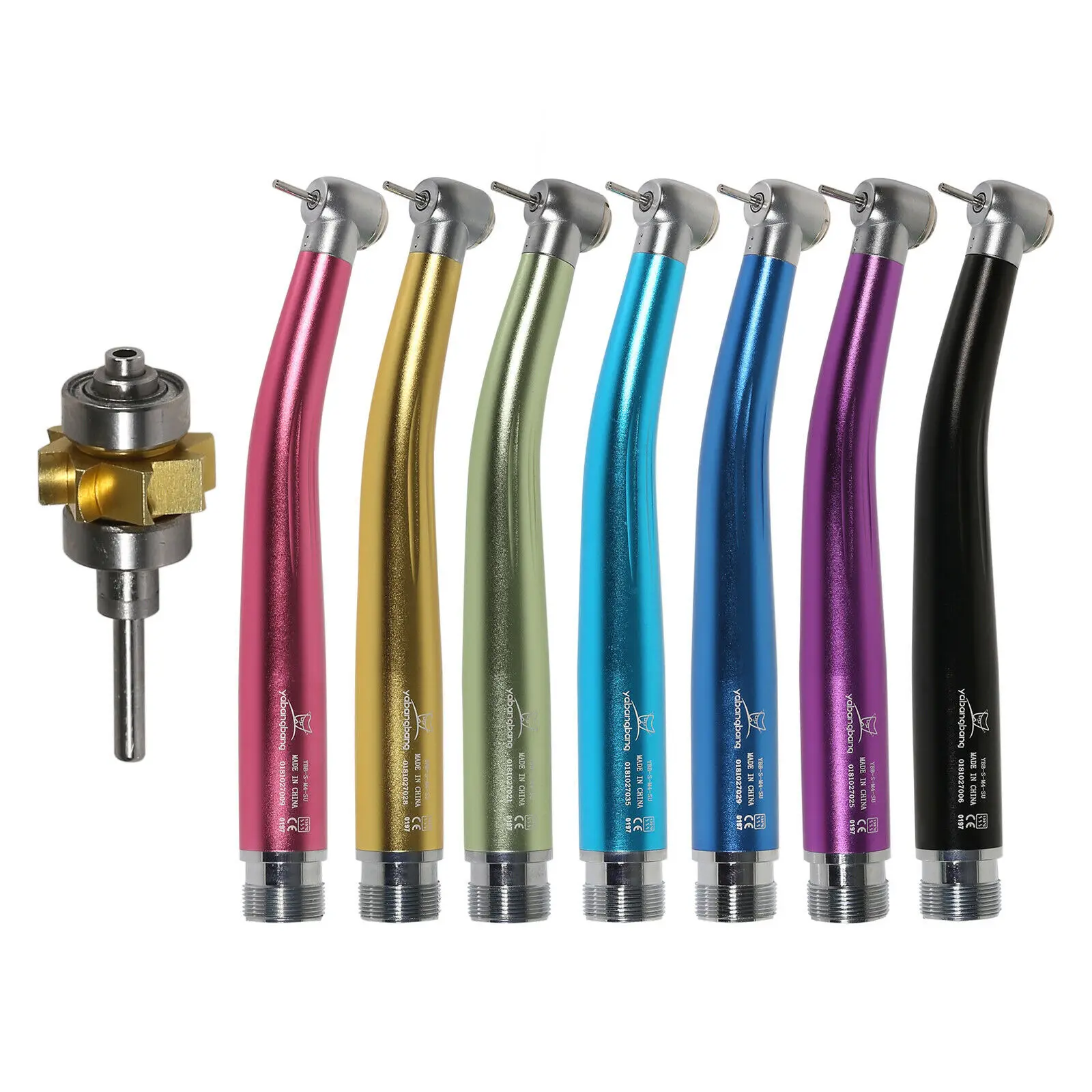 7 Colors Dental High Speed Handpiece Standard & Torque head Push Button FG Bur Single Water Spray Turbine 2 Holes Fit NSK