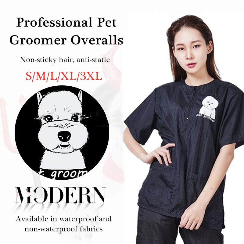 S/M/L/XL/3XL Pet Shop Cosmetology Uniforms Men And Women Beauticians For Waterproof And Breathable Work Clothes G0708