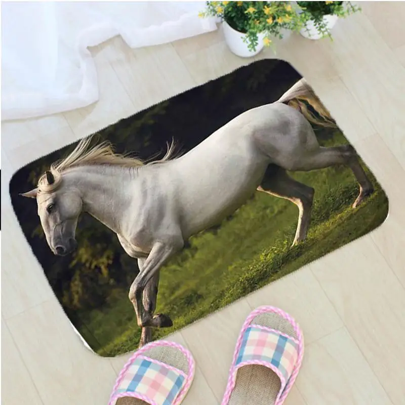 Creative Horse Door Mat Horse Printed Flannel Fabric Floor Mat Home Decoration Non-slip Doormat felpudo vloermat tapis de porte