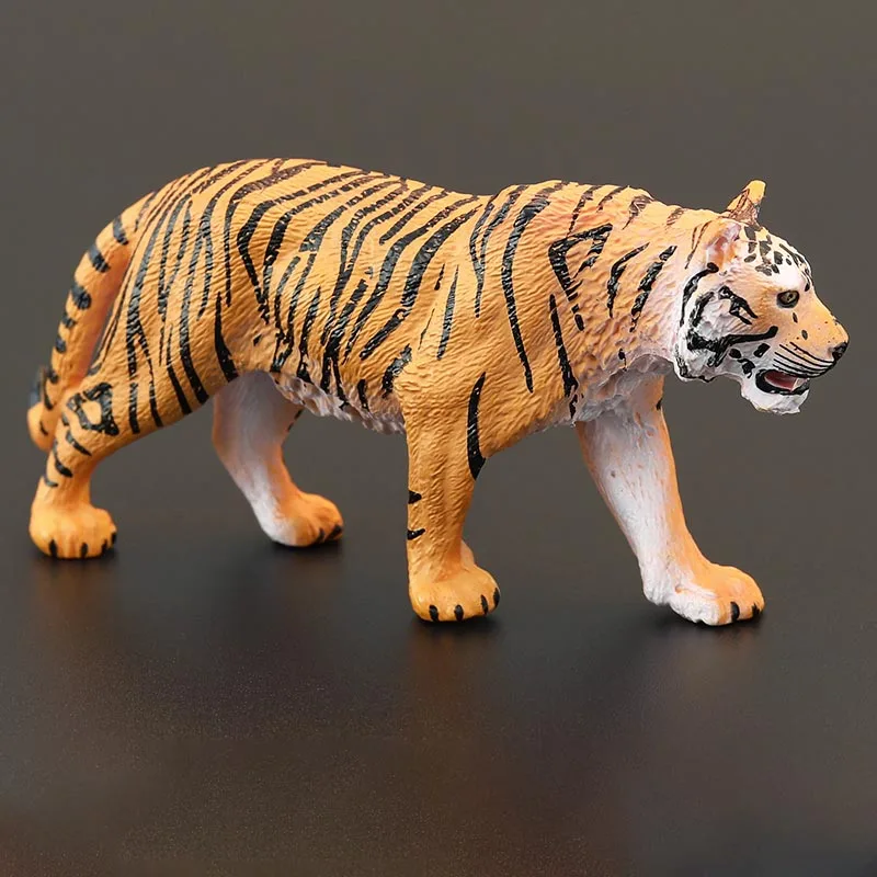 Simulation Animal Tiger Siberian Tiger Mini Hot DIY Scene Display Children's Toys Static Ornaments Wild Animal Toy 12cm