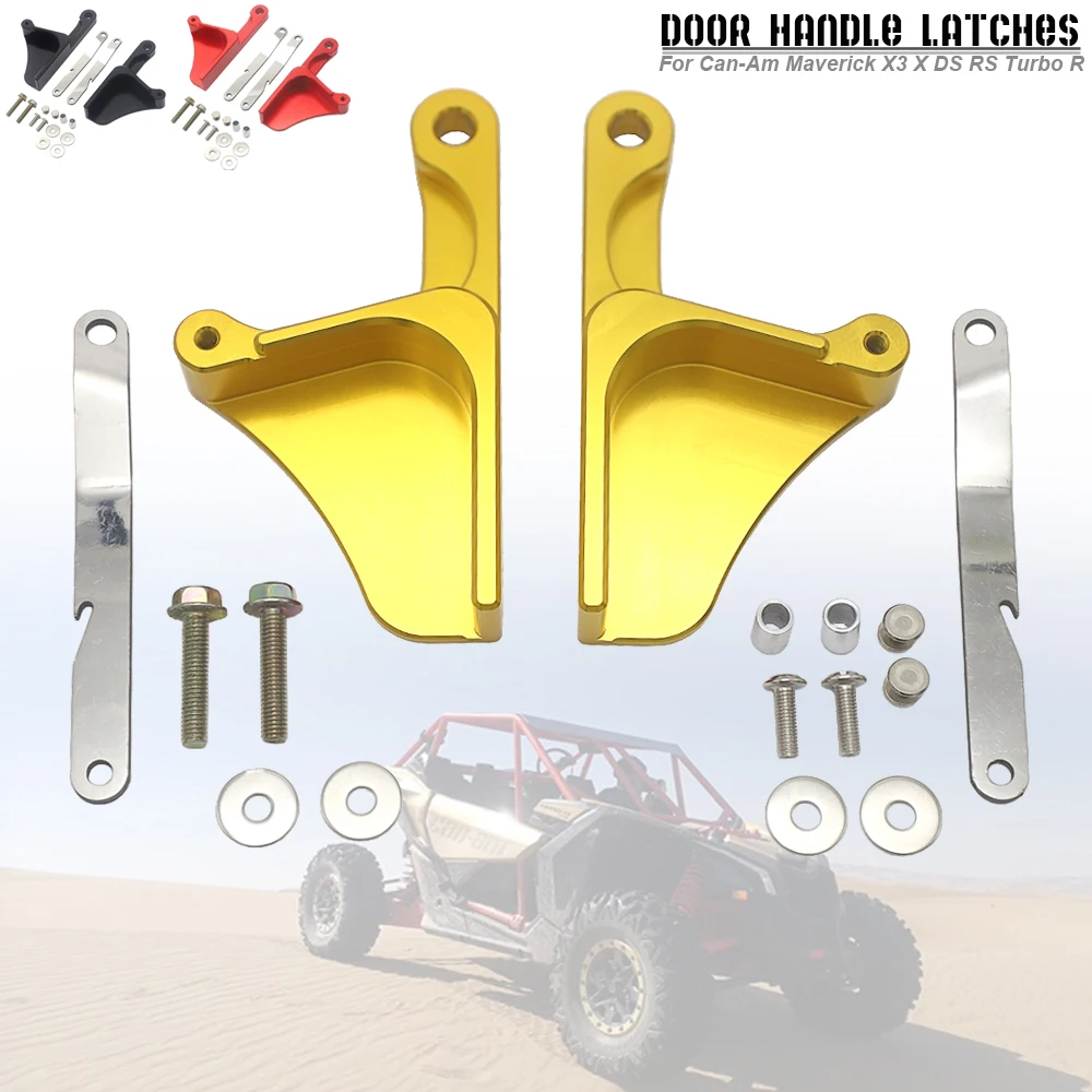 Gold Billet Aluminum Door Handle Latches For Can-Am Maverick X3 Max R 4x4 XDS Turbo DPS 2017-2020