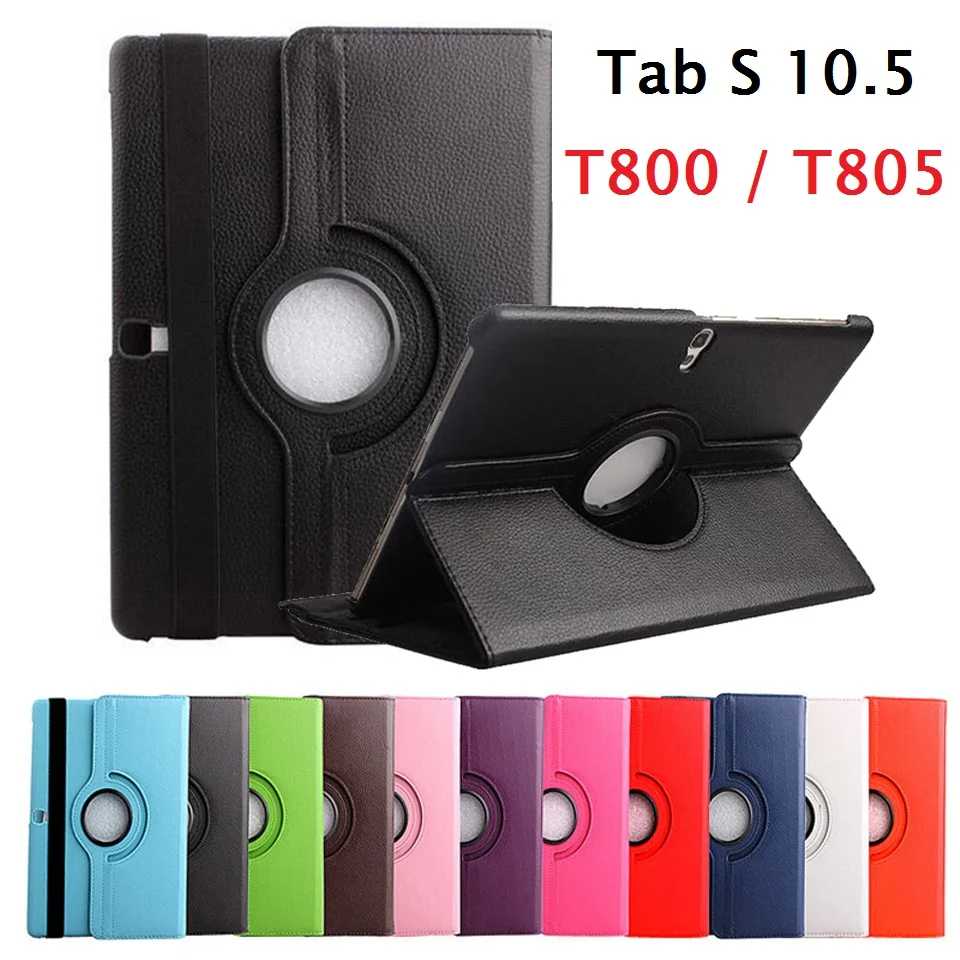 New 360 Rotation Coque for Samsung Galaxy Tab S 10.5 SM-T800 T805 Case Magnetic Smart PU Stand for Samsung Tab S T800 T805 Cover