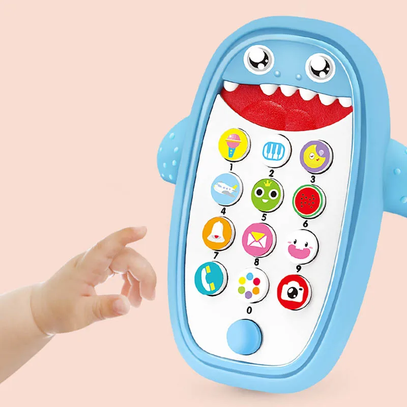 Nieuwe Collectie Baby Rammelaars Speelgoed Pasgeboren Hand Klokken Speelgoed 0-36 Maanden Baby Educatief Shark Dier Muziek Telefoon Speelgoed voor Peuters