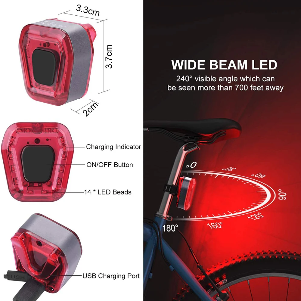 5 modos vermelho pisca luz ciclismo traseiro luzes da cauda carga usb bicicleta de estrada mtb traseiro luzes traseiras à prova dwaterproof água ciclismo luz acessórios