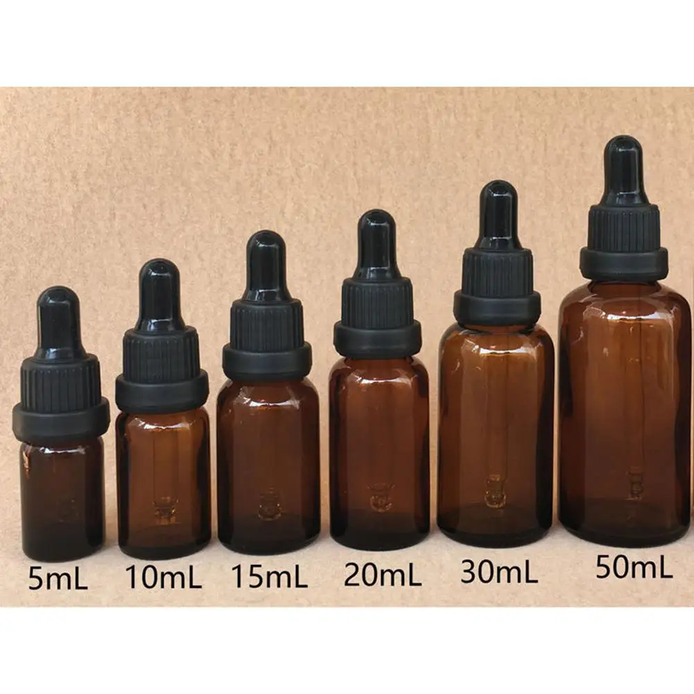 

Empty Dropper Bottle Amber essential oil Glass Empty Amber Bottle Glass Essential Oil Liquid Aromatherapy+Dropper Cap Tool 2020