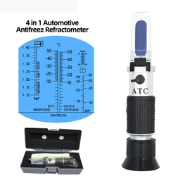 4 in 1 Hand Held Car Automotive Antifreez Battery Fluid Refractometer Urea Adblue Glass Freezing Point Water Tester With ATC