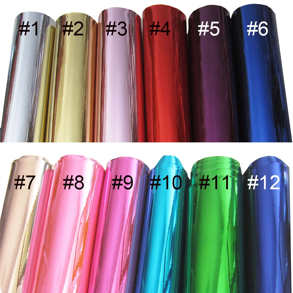 30x134cm Roll High light Rose Gold Sliver Plain Mirror Faux Synthetic PU Leather Fabric For Gift Boxes Bows Decoration DIY BH062