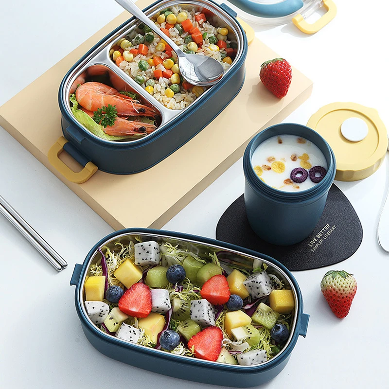 Multi-layer Bento Box Japanese Style Portable Outdoor 304 Stainless Steel Thermal Lunch Box For Kids With Compartment Food Boxs