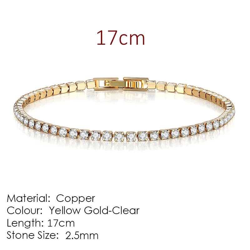 Mode Multicolor Tennis Armband Voor Vrouwen 2.5Mm Zirconia Charm Designer Tennis Chain Mannen Armband Bruiloft Sieraden KC128