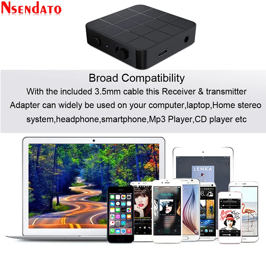 Беспроводной аудиопередатчик 2 в 1 с разъемом 3,5 мм, BT5.0, AUX, RCA, USB-ключ, стерео, беспроводной адаптер для автомобиля, ТВ, ПК, наушников