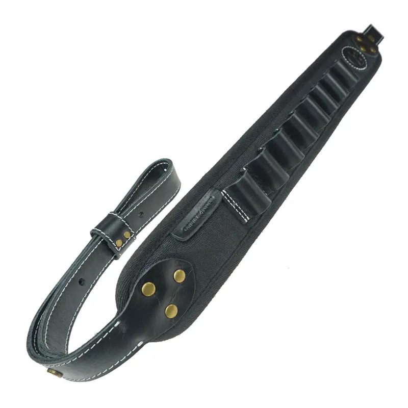 Leather Rifle Sling Shoulder Padding Tactical Strap And Shotgun Gun Buttstock Ammo Shell Holder For 5pcs 12 Gauge