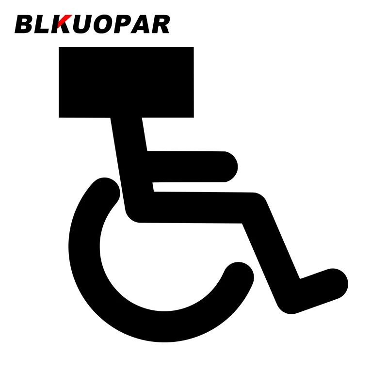 BLKUOPAR for Wheelchair Person Decals Cartoon VAN Refrigerator Vinyl Car Stickers Waterproof Windshield Sunscreen Funny Decor