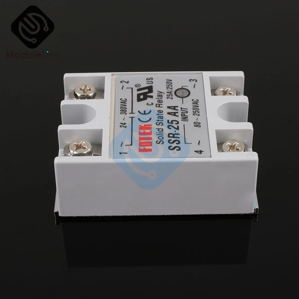 SSR-10AA SSR-25AA SSR-40AA AC Control SSR White Shell Single Phase Solid State Relay 10A 25A 40A LED 10AA 25AA 40DA 50AA Relay