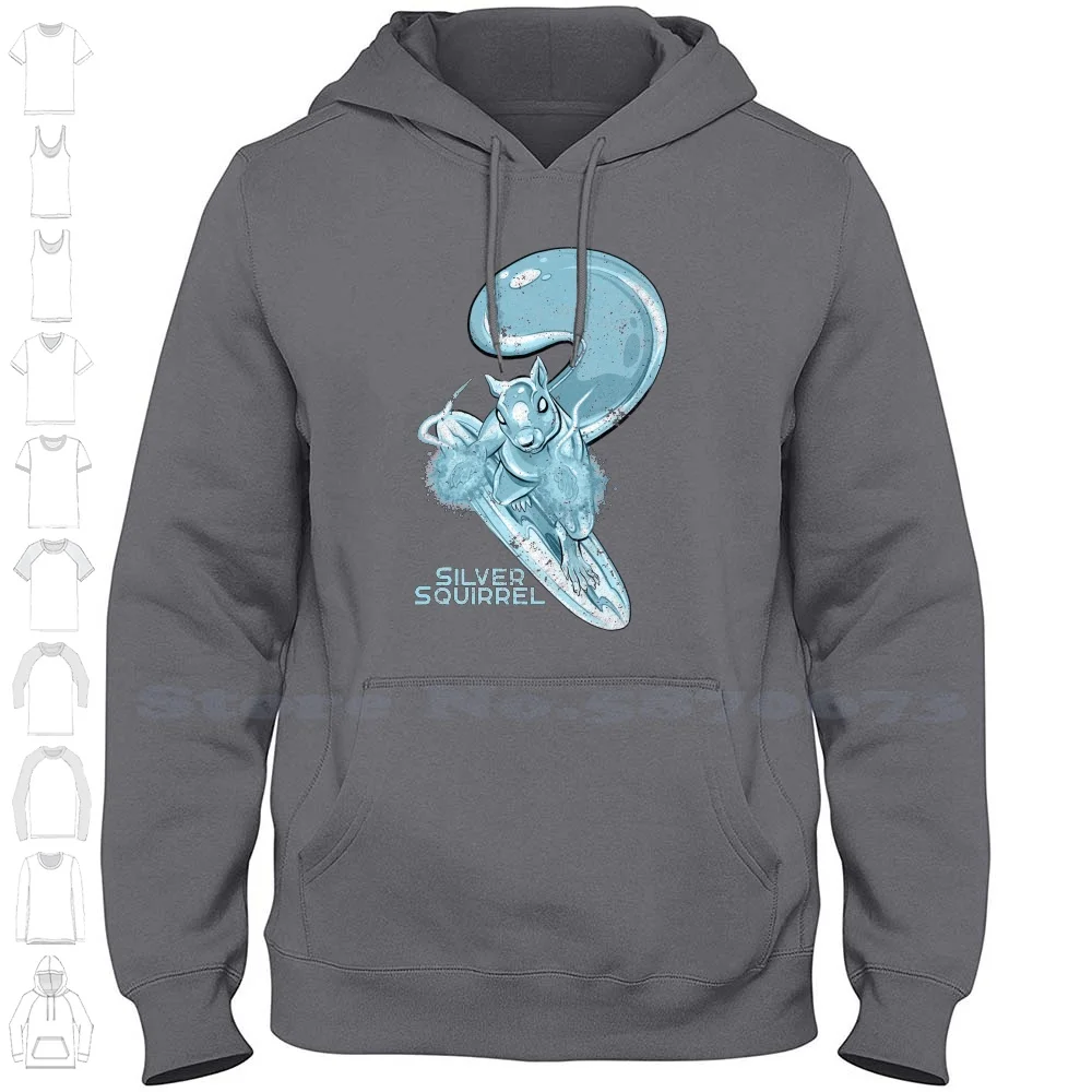 Silver Squirrel! Mono Long Sleeve Hoodie Sweatshirt Comics Comic Books Character Superhero Super Hero Super Villain Villain Bad