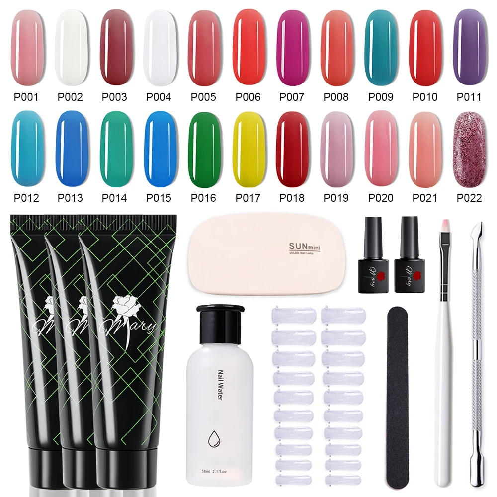 

Rosemary Poly Nail Gel Kit Manicure Set With UV Lamp Quick Nail Extension Glitter Gel Polish Nail Gel UV Building