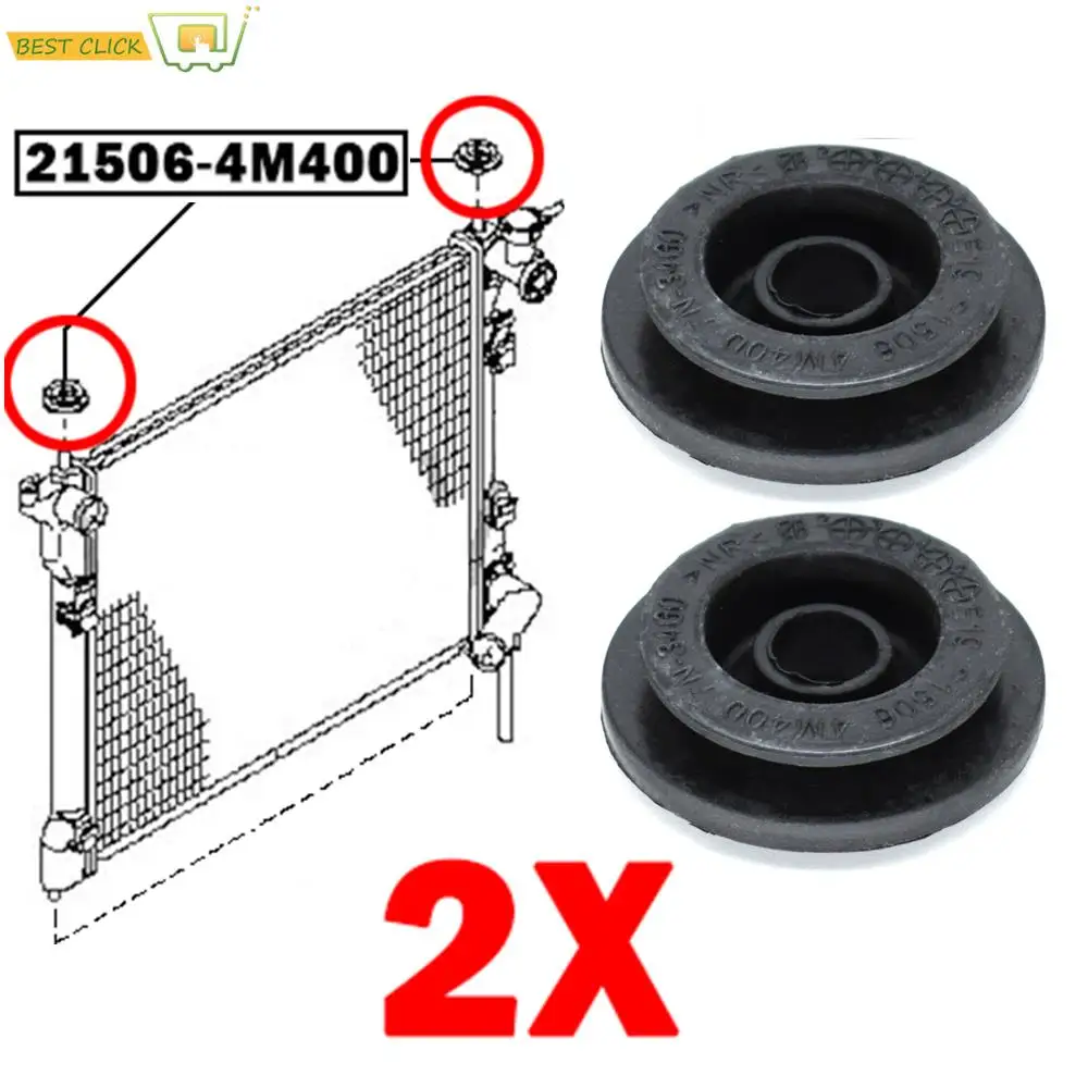 2pcs Radiator Mounting Rubber Bush For Nissan CUBE z11 JUKE F15 Micra K12 MURANO Z50 Z51 NOTE E11 Sunny B15 N16 Teana J31 J32