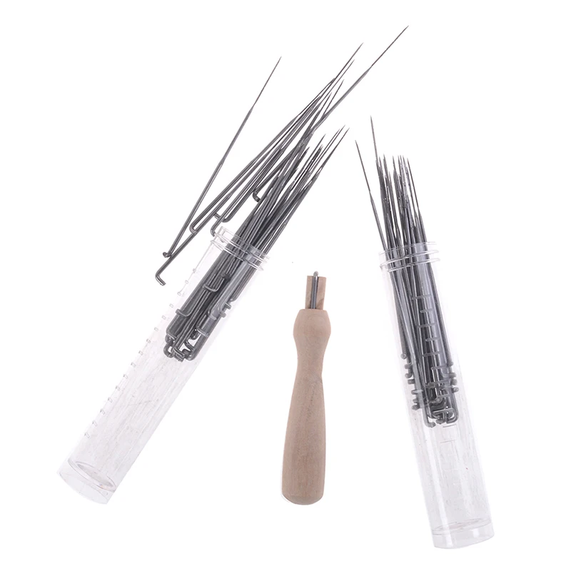 Conjunto de agulhas para enchimento em feltro, 30 fábricas diy com agulhas para feltragem 10 agulhas com frasco de lã transparente