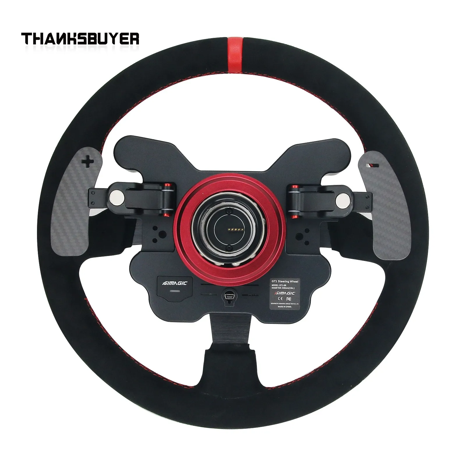 SIMAGIC GT1 Wheel/GT1D Dual Clutch Steering Wheel with D1 Quick Release for Alpha Mini Base Direct Drive Simulator