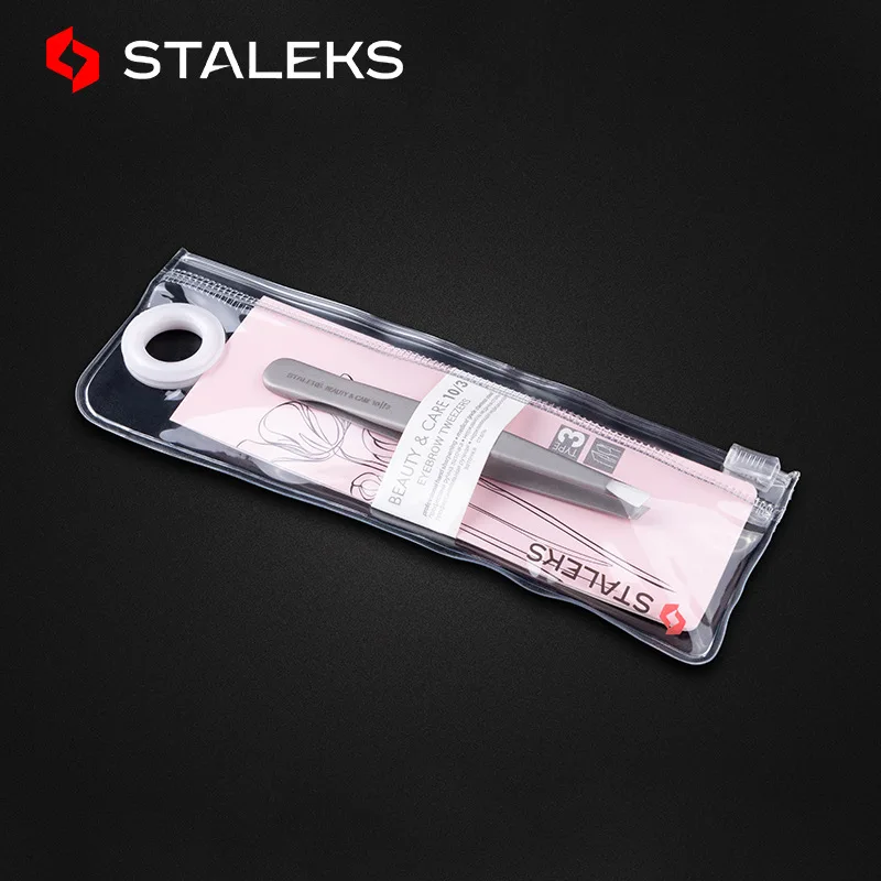 1pc STALEKS Stainless Steel TBC-10-3 Eyebrow Tweezers High Quality Hair Removal Tweezer Eyelash Extension Makeup Tool