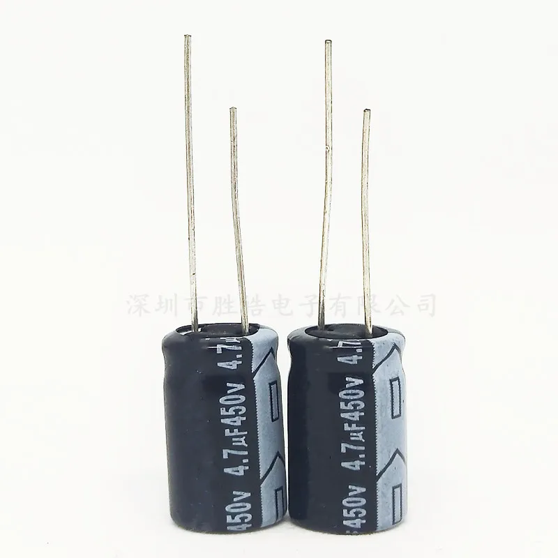 10PCS 450V4.7uF Straight Plug-in Aluminum Electrolytic Capacitor 4.7uf450v Size：8*12（mm）