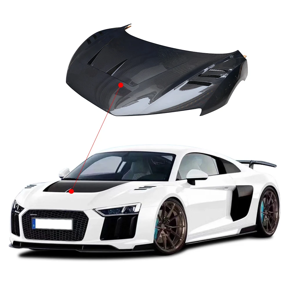 

Real carbon fiber engine hood for 2007-2015 R8 high quality car enigne cover for R8 1016 Style front engine bonnet CSSCAR 00703