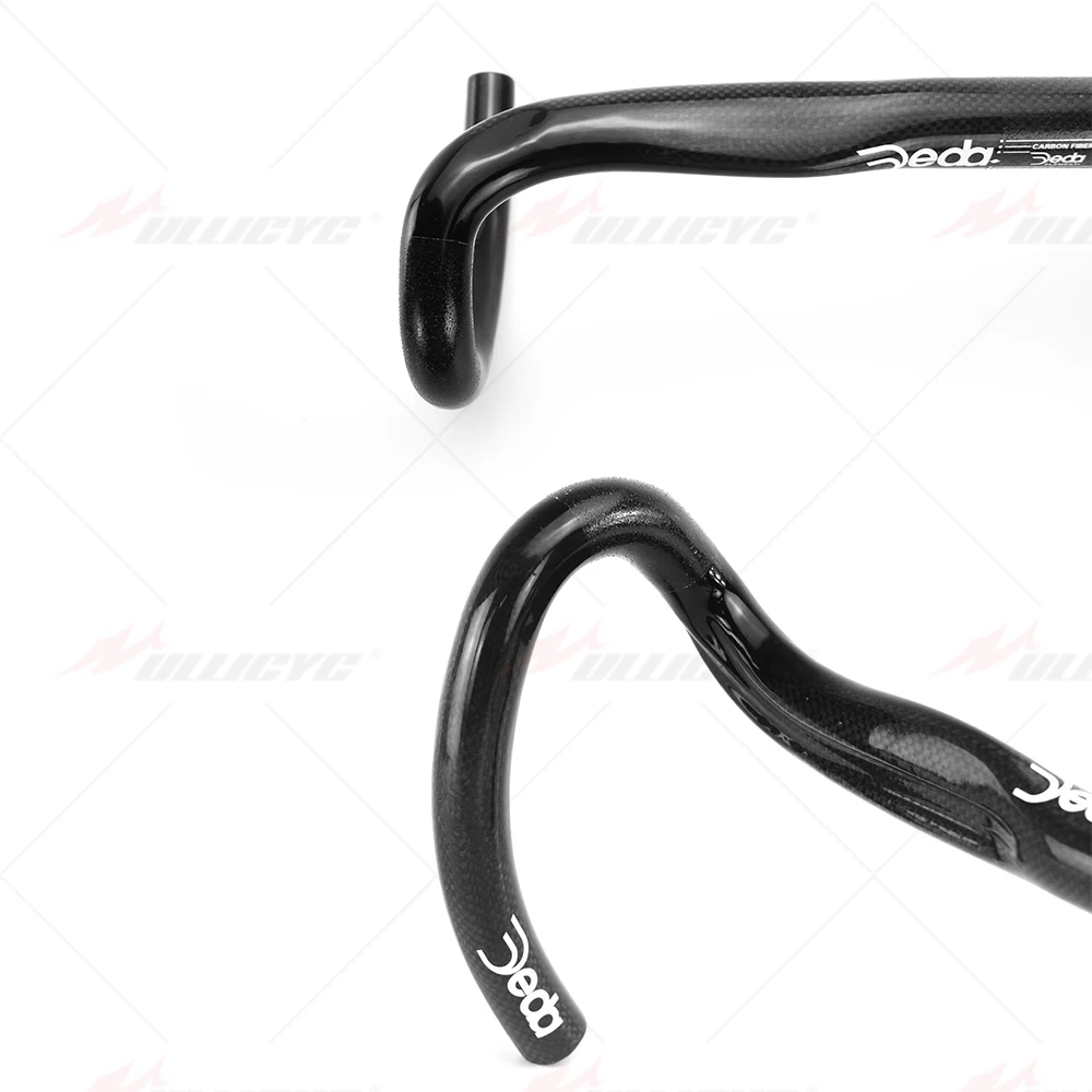 Manillar de bicicleta de carretera ovalado de alcance corto de carbono brillante T800 Deda 3K barra de caída 380-440mm accesorios de bicicleta