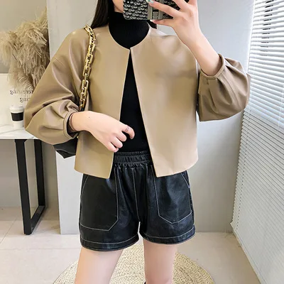 MEWE Women New Fashion Genuine Real Sheep Leather Jacket G10