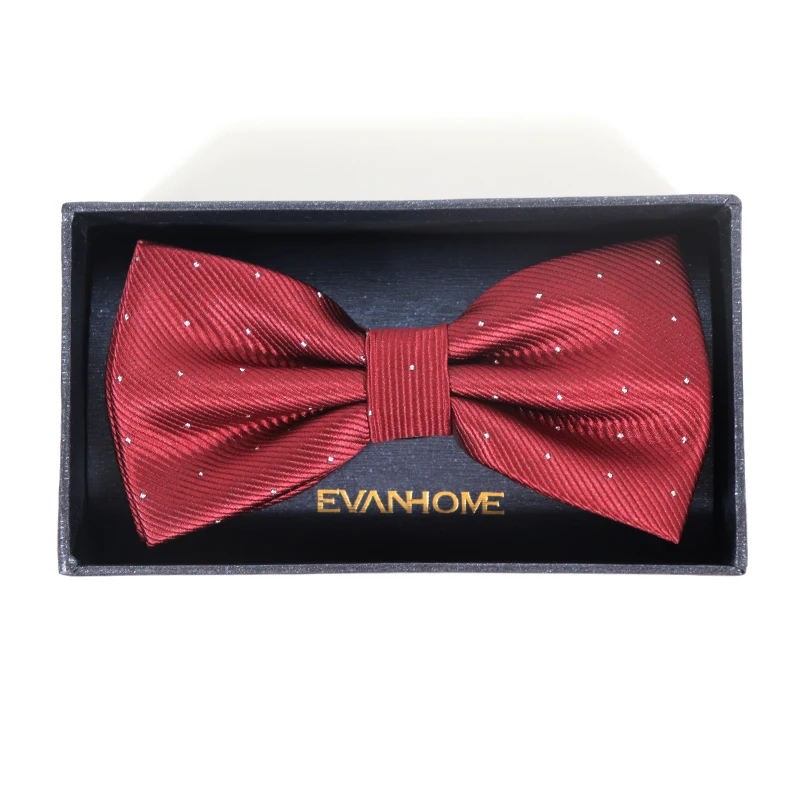 

New High Quality Dot Bow Tie For Men Mariage Party Dress Butterfly Bowtie Wedding Gifts Without Box（Red）