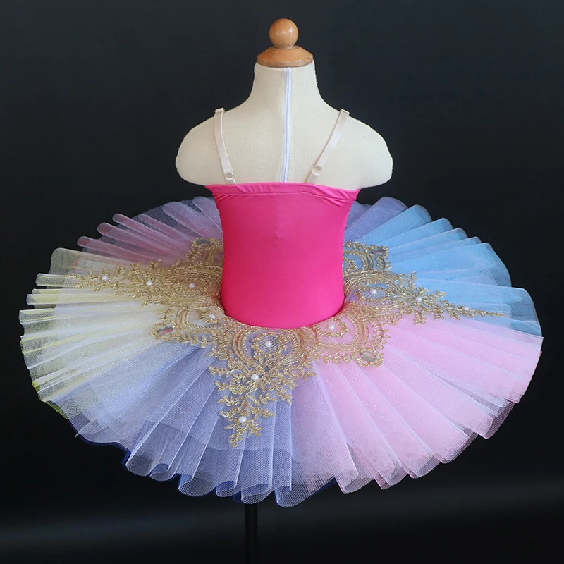 Profissional novo high-end crianças colorido fio tutu profissional meninas grupo mostrar fio fofo dormir beleza tutu saia