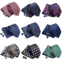 Nam Dạ Nỉ Thắt Cravat Bản Dây Bộ Sang Trọng Cà Vạt Sọc Thời Trang Quan Hệ Cho Nam Tặng Áo Cưới Khăn Tay Phụ Kiện