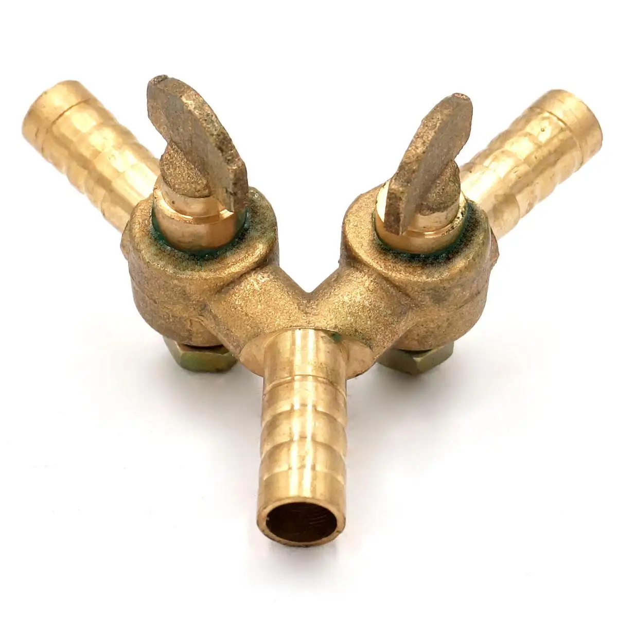 8mm 10mm Hose Barbed Y 3 Ways Brass Shut Off  Valve Gas Valve For Fuel Air Gas