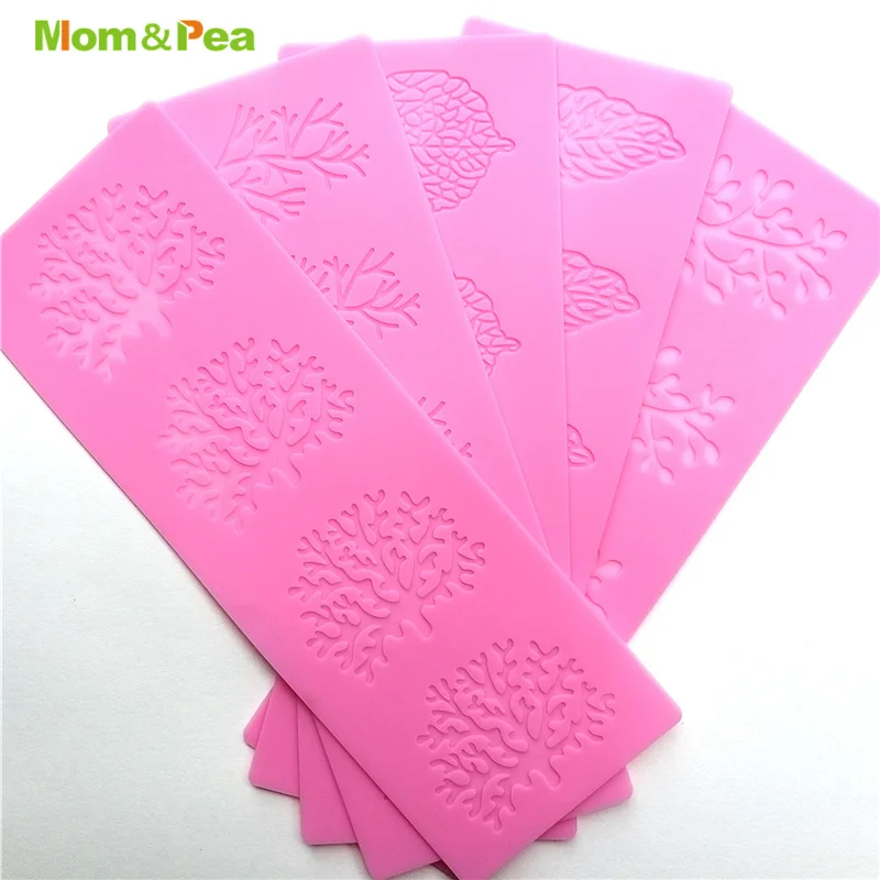 

Силиконовая кружевная подкладка YS8055 в виде дерева и листьев, форма для сахарной пасты, помадки, украшения для торта, 3D форма