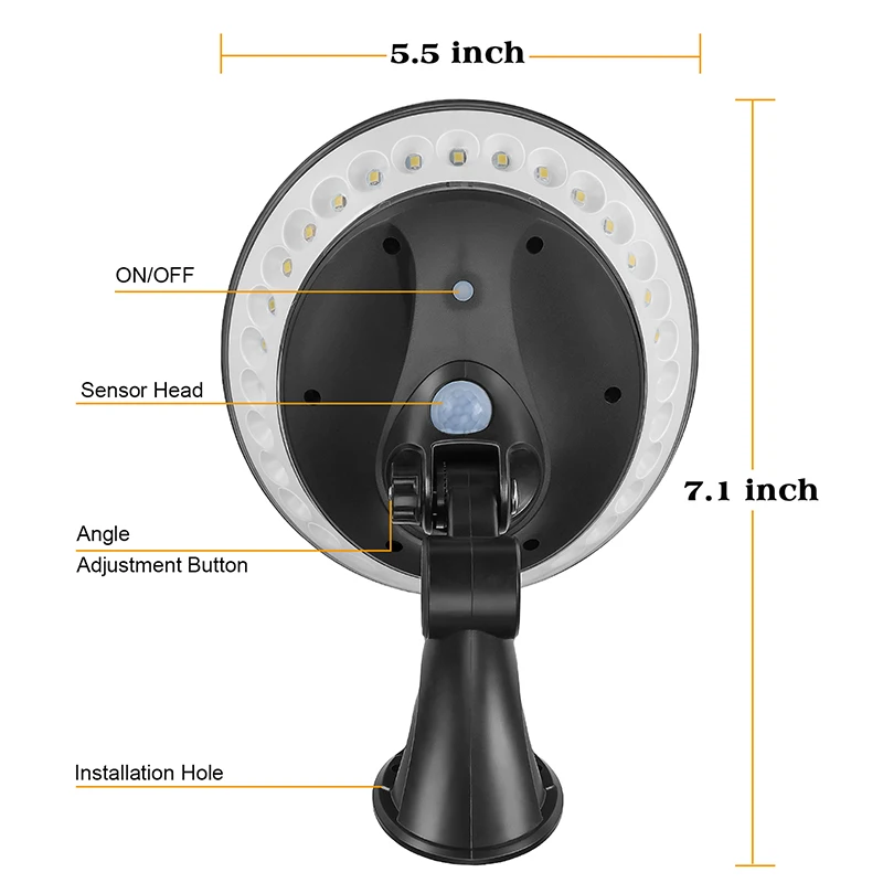 Imagem -03 - Ltoon 360 Graus de Iluminação ao ar Livre Luz Solar Pir Sensor de Movimento Solar Jardim Luz de Poupança de Energia Lâmpada de Parede de Rua