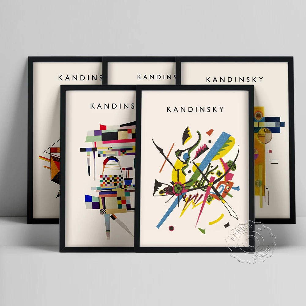 

Wassily Kandinsky Famous Poster Vintage Exhibition Museum Canvas Print Abstract Painting Wall Picture for Living Room Home Decor