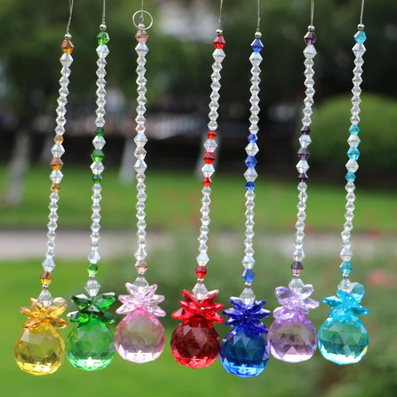 

7PCS/lot Chakra Crystal Suncatchers Chandelier Crystal Ball Prism Pendant Hanging Crystals Decoration Rainbow Maker