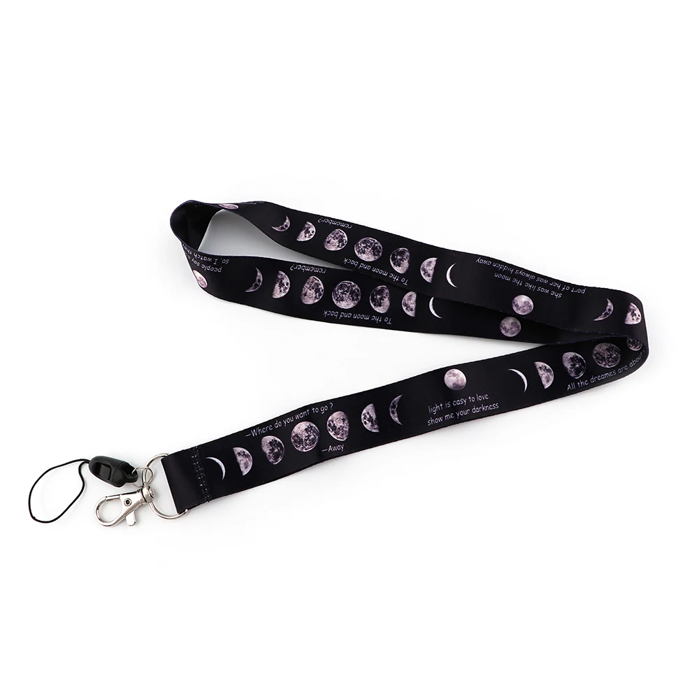 Lunar Eclipse Process Fashion Lanyards ID Badge Holder Bus Pass Case Cover Slip Bank Credit Card Holder Strap Cardholder