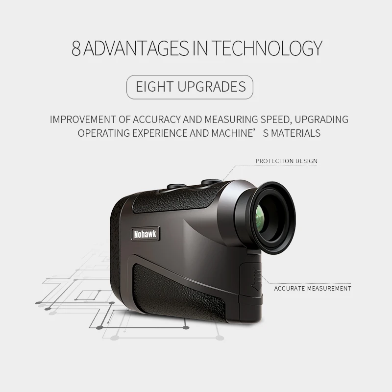 Imagem -05 - Nohawk-laser Monocular Lazer Range Finder Meter Rangefinder para Golf Caça Construção Pesca Tower Crane Observação