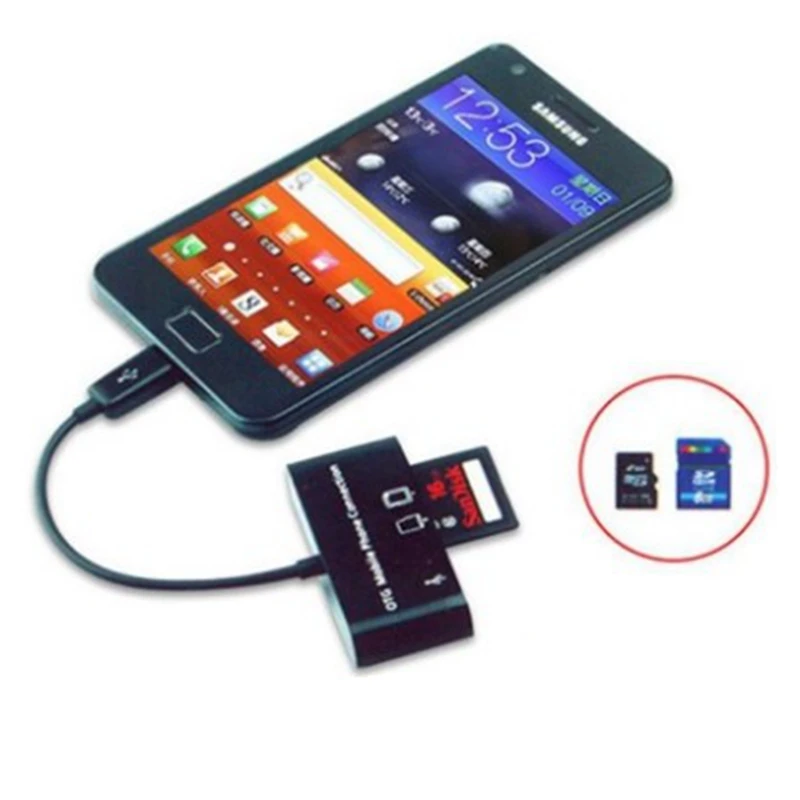 Micro usb Card SD Reader Adapter Cable SD& Micro SD TF Connection Smart Memory Card reader for Micro usb Port