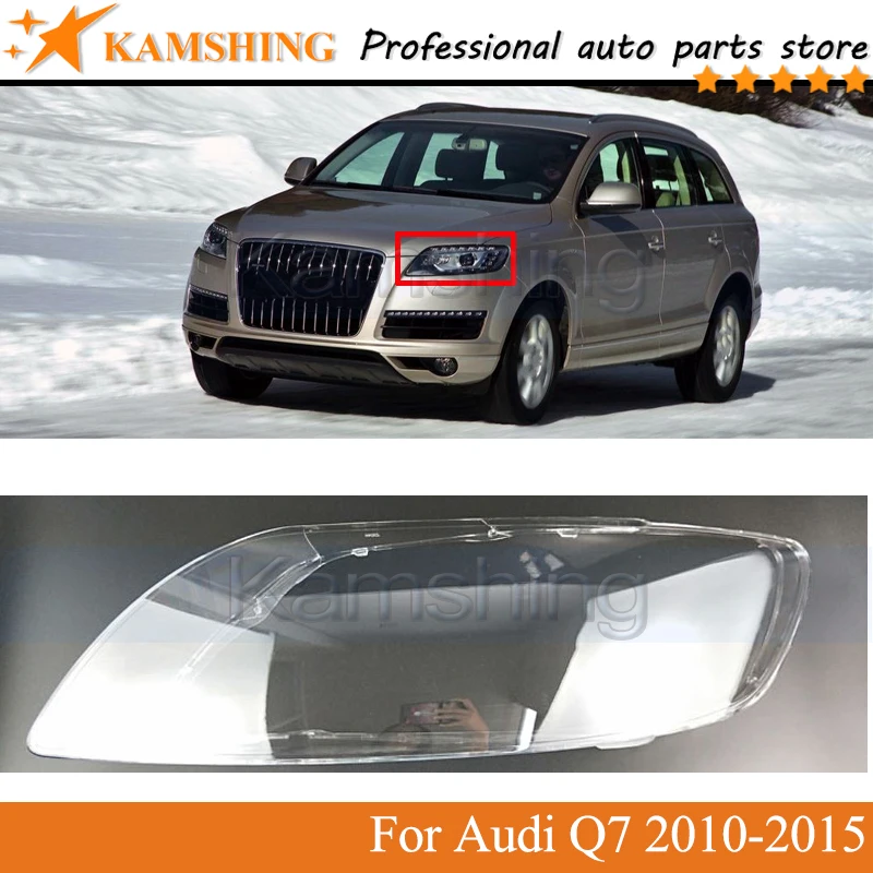 

Kamshing Front bumper headlight Cover For Audi Q7 2010 2011 2012 2013 2014 2015 head lamp CVOER