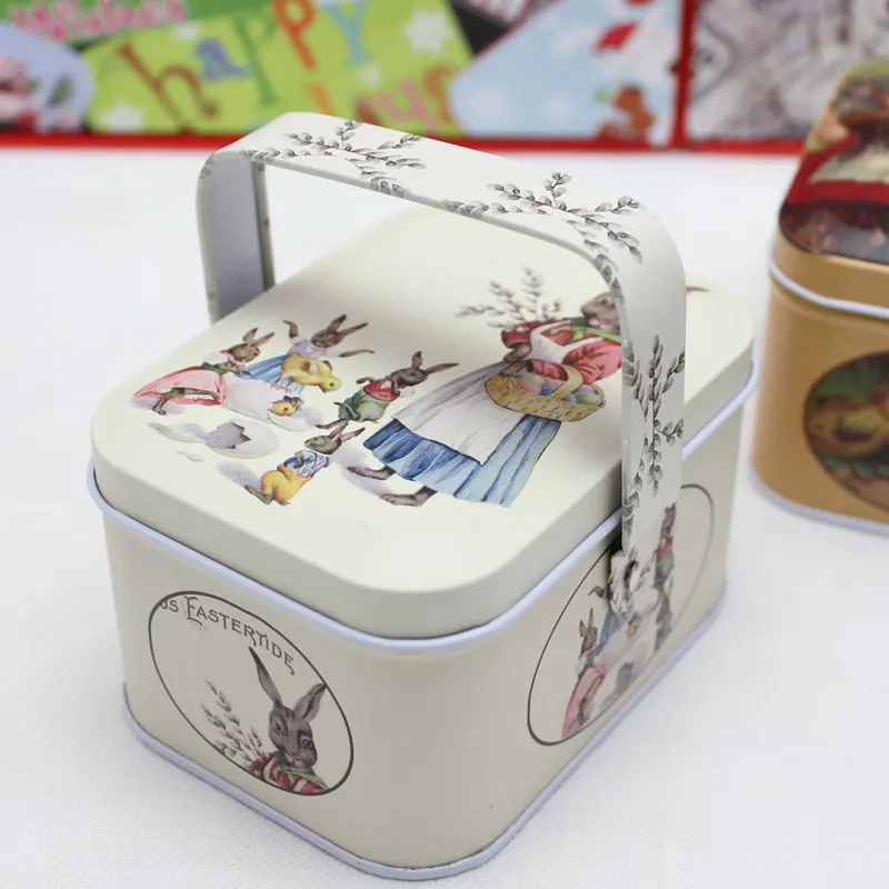 

1Pc Metal Box New Arrival Vintage Small Suitcase Tin Candy Gift Box Home Organizer Jewelry Container Earphones Storage Box