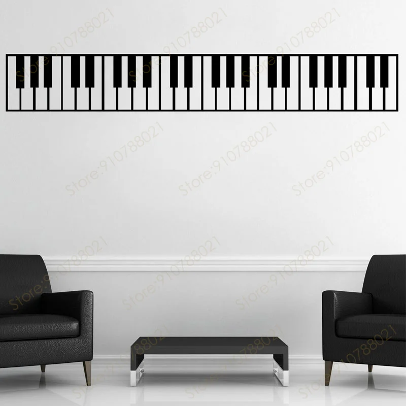 Modern Musical Instrument Decor Piano Keys Wall Decal Vinyl Art Interior Design Concert Music Room Sticker Wallpaper Murals S507