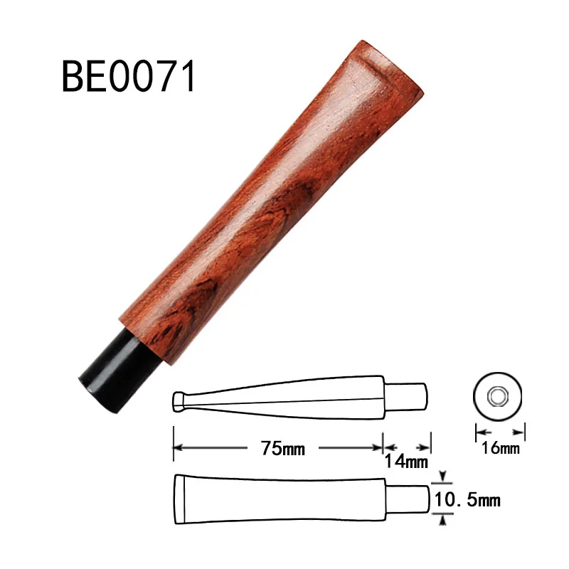 MUXIANG Rosewood Pipe Stem Replacement 9mm Activate Carbon Filter Smoking Pipe Mouthpiece Tobacco Pipe Accessories be0083