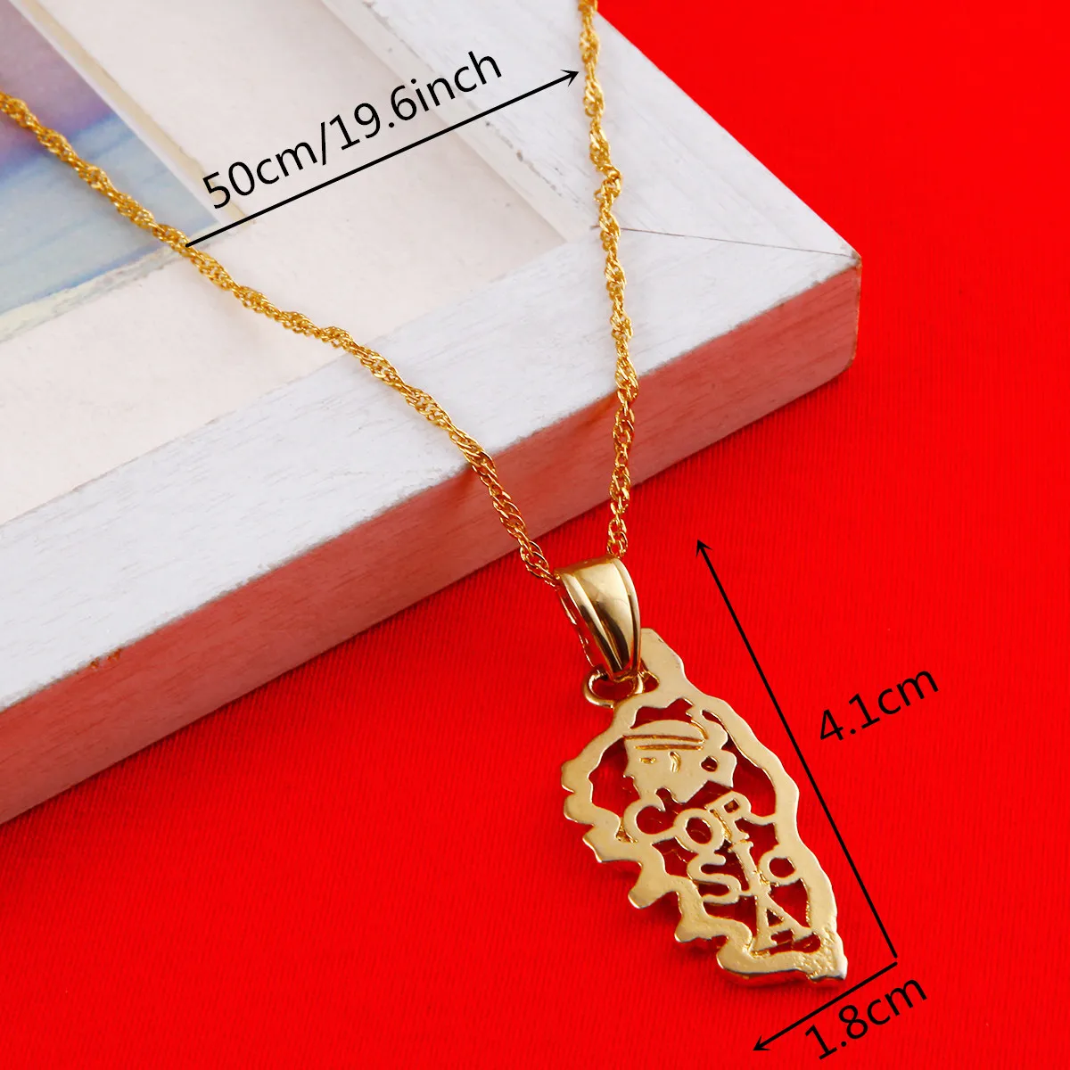 Map Of Corsica Pendant Necklace For Women Gold Color Jewelry Trendy Corsica France Map