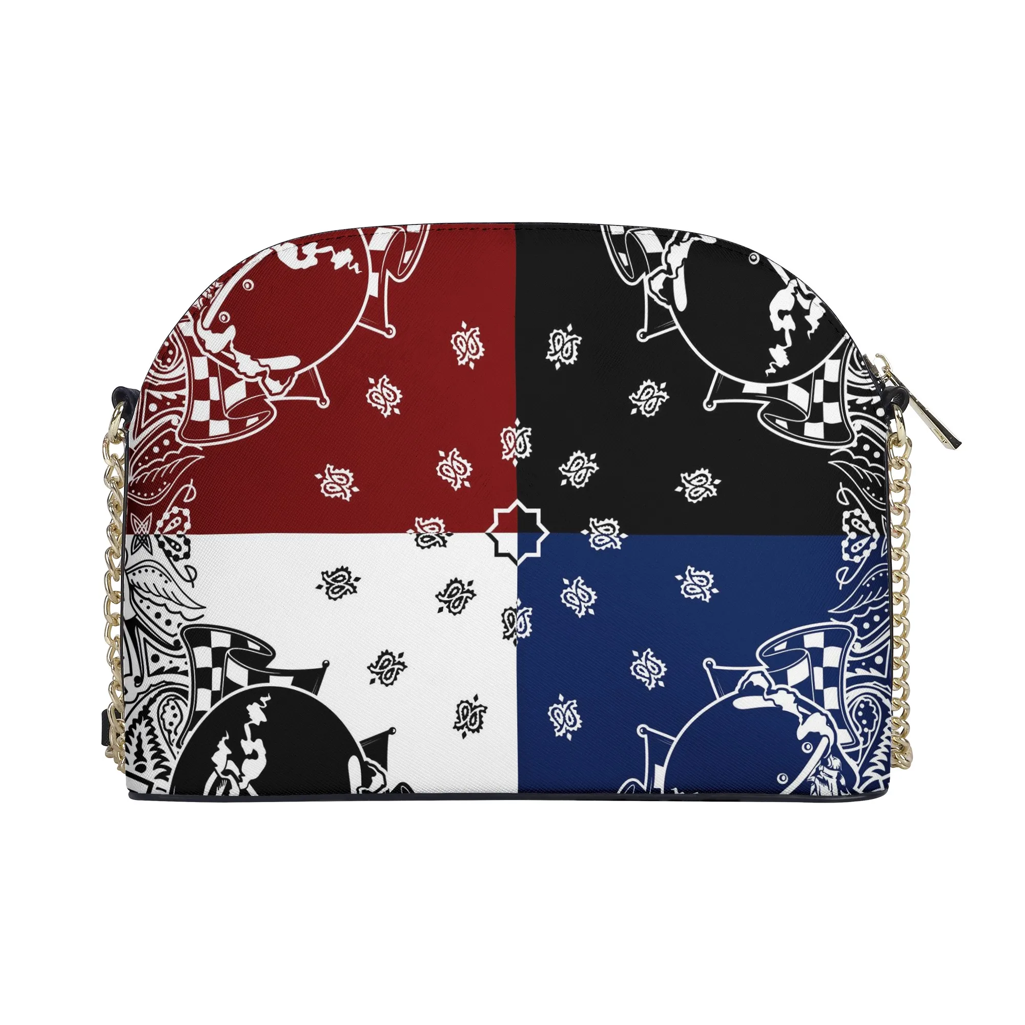 New Arrivals Latest Trendy Purses Black and White bag Printing Custom Small Shell bandana Bag For Women Unique Fashion Purse